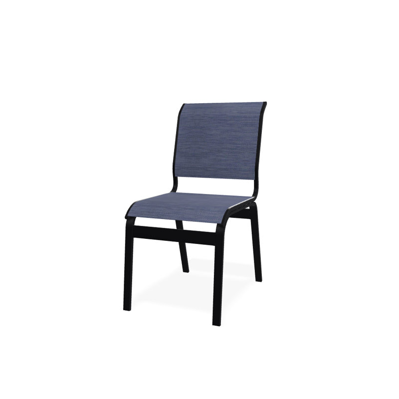 Chaise d'appoint de salle à manger Hiraku, Noir texturé, Rivière