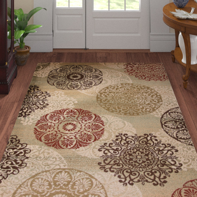 Pettill Sage Green Area Rug, Rectangle 5 pi 3 po x 7 pi 8 po