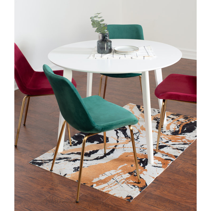 Ensemble de salle à manger Aufurr, 5 pièces: table, 4 chaises, Vert; rouge