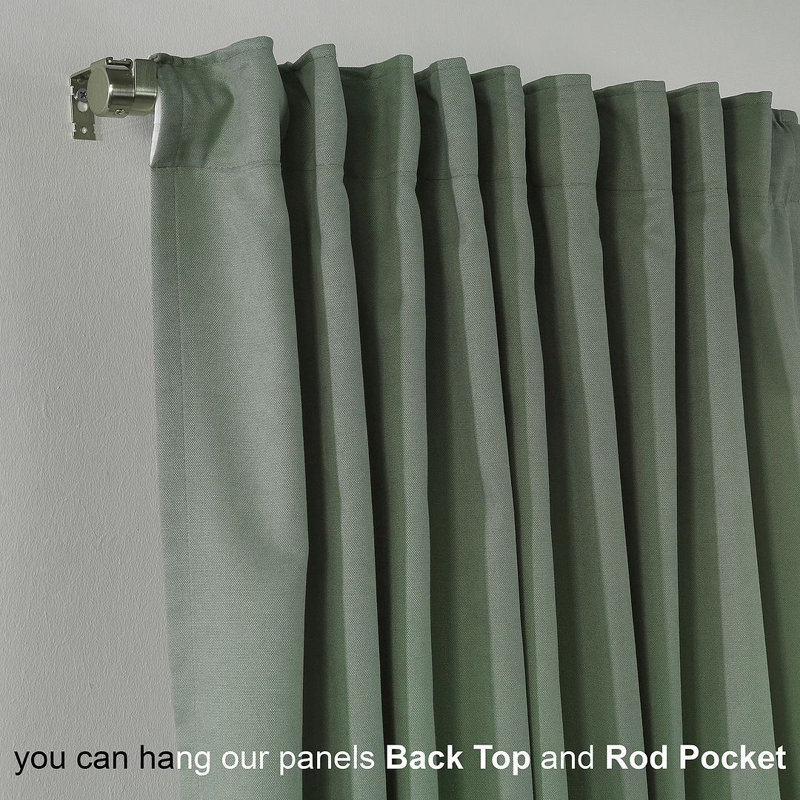 Room Darkening Single Curtain Panel, 130cm Width x 265cm Drop, Leaf Green