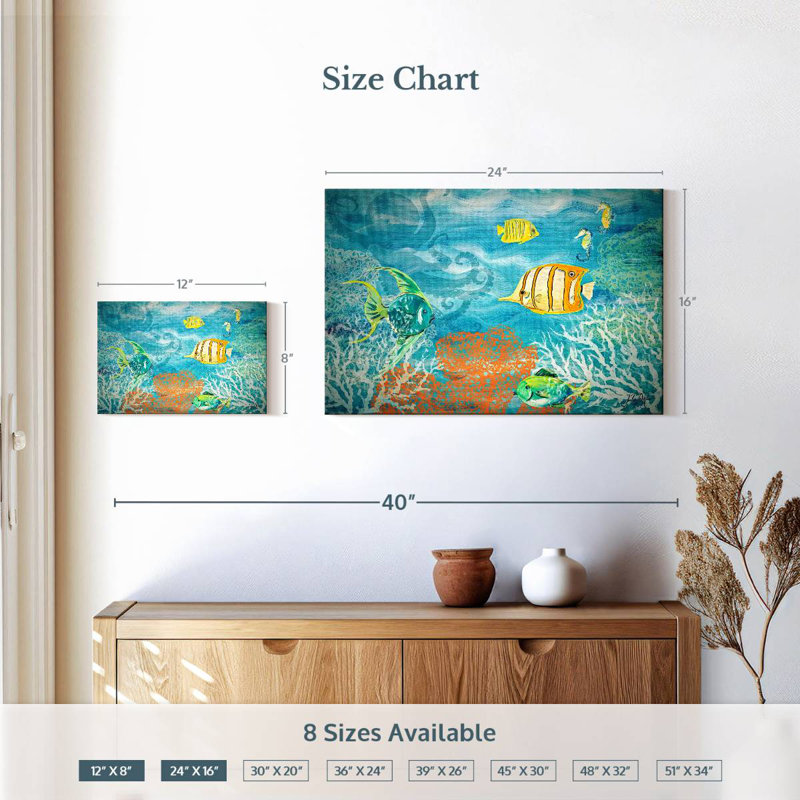 Fish Under The Sea, 16" H x 24" W