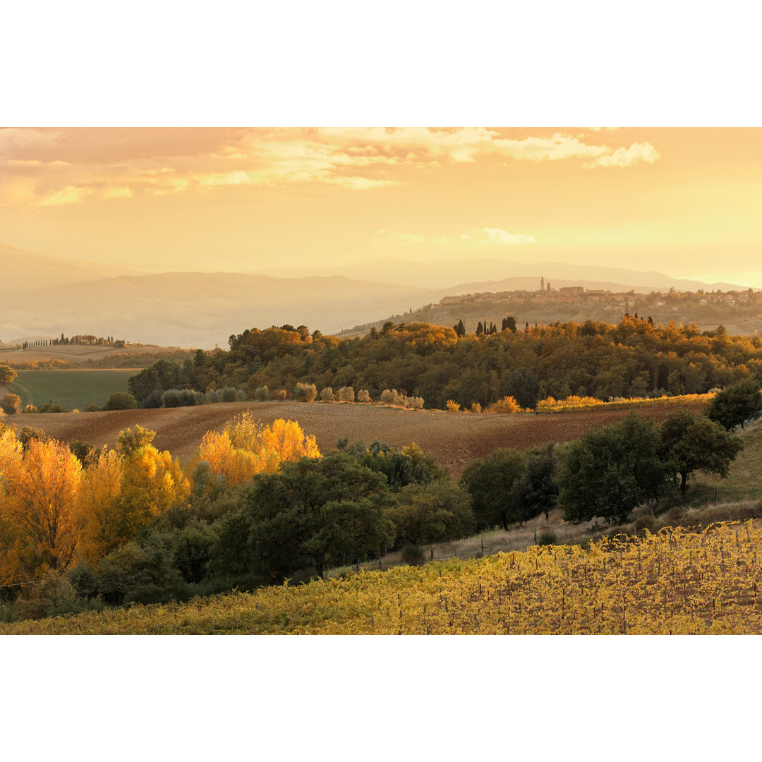 Sonnenuntergang in der Toskana von Mammuth - Leinwandbild