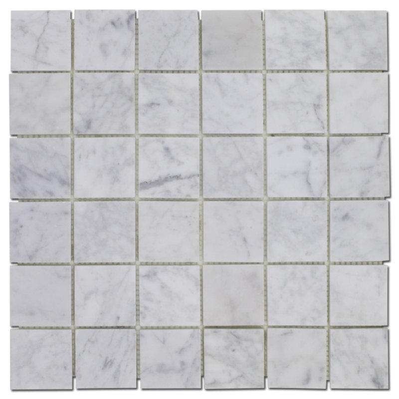2" x 2" Marble Mosaic Wall & Floor Tile, Bianco Carrara