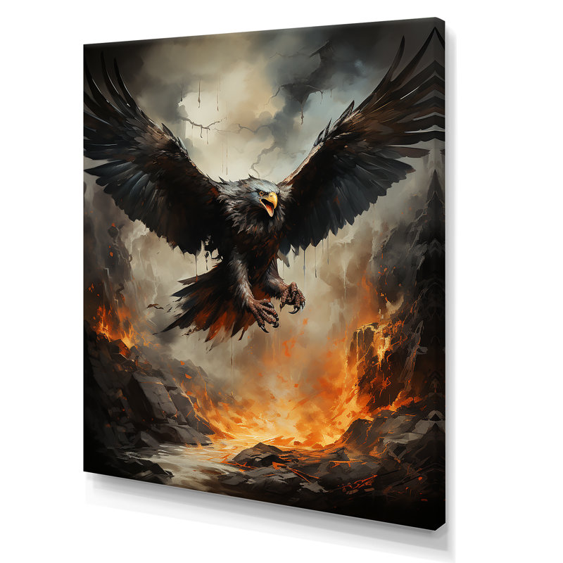 Native Thunderbird Soar Eagle sur impression sur toile, H 32 po x l 24 po x P 1 po, Toile tendue