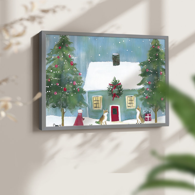 Art de Noël - DCXIX - Reproduction encadrée - Restickable, H 8 po x l 10 po, Gris