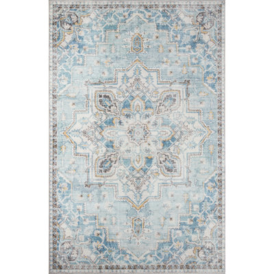 Maz Light Blue Oriental Rug