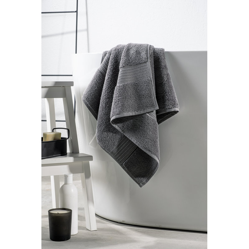 Serviette de bain ultra douce, gris foncé, 11,8 po x 19,7 po | 80% coton / 20% mélange de bambou, 16,2 oz / mètre carré | Très absorbant et à séchage rapide | Parfait pour la maison, le spa et la salle de sport, lavable à la machine, durable et luxueuse