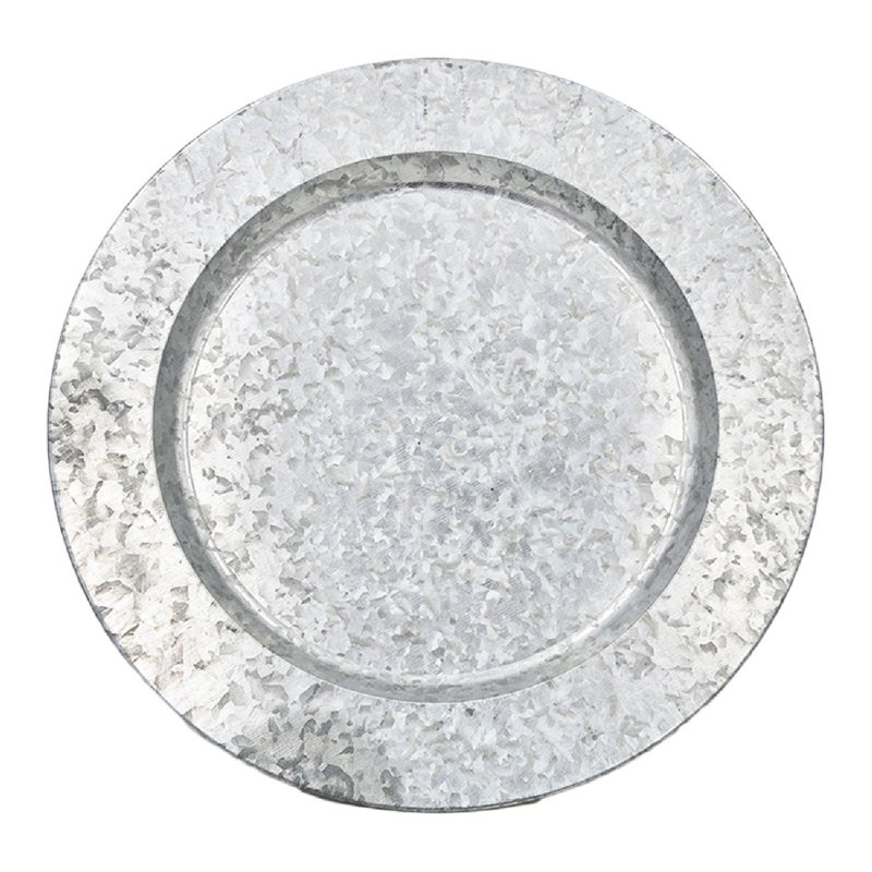 Ensemble de 6 assiettes galvanisées - gris