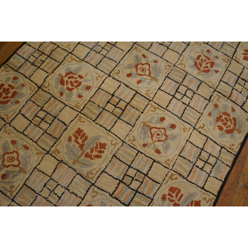 Tapis crocheté floral ivoire