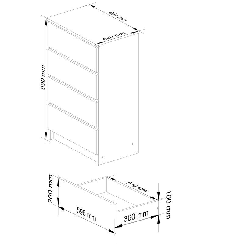Gelincik Particle Board Rectangle Storage Unit Accent Chest