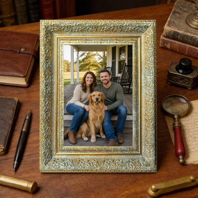 Cadre photo de famille 5 pièces x 7 "or antique 5" pour le salon
