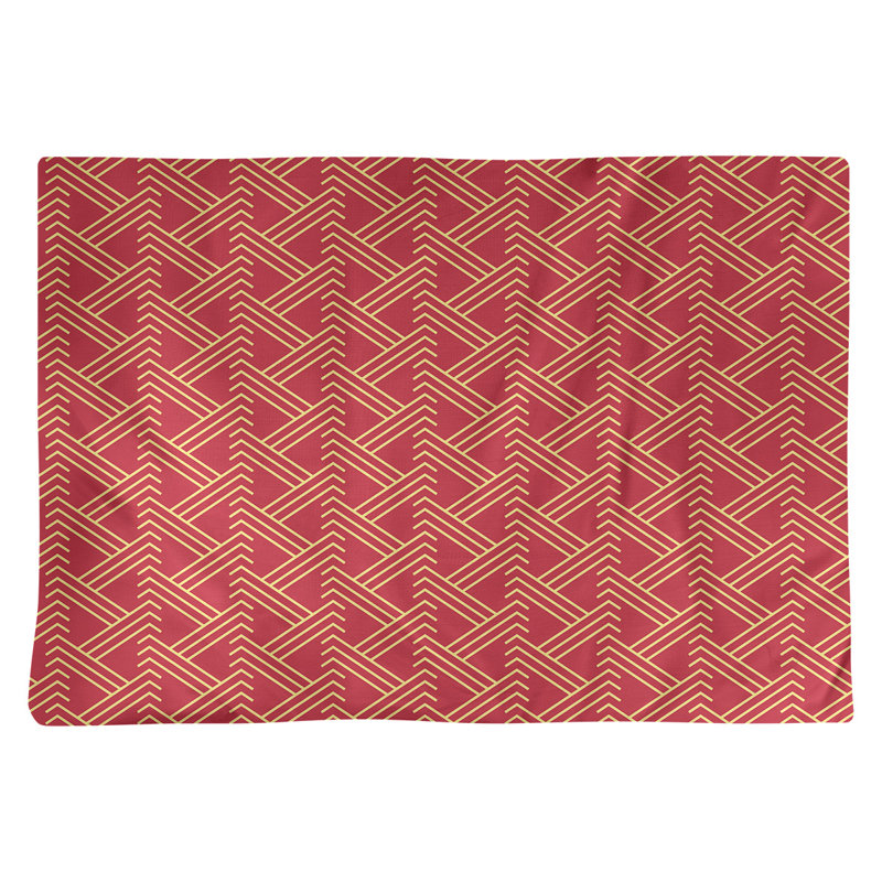 Napperon en coton 18 po classique Zig Zag, Rouge/jaune, Coton
