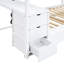 Lit superposé Twintwin avec bureau de rangement, lit gigogne simple et prises de courant, blanc - chambre à coucher moderne indispensable pour les familles