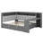 Modern Daybed with Trundle, Charging Station, LED Light, Desk and Storage Shelves-1689540342