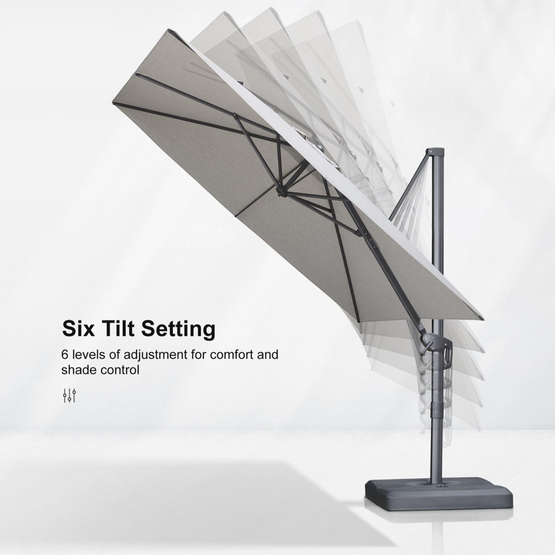 304cm Cantilever Parasol, Light Grey
