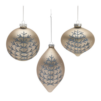 Hafiza 6.25'' Glass Not Flowers Ball Ornament