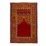 Red Vintage Traditional Wool Rug - 3'11"" x 5'11""