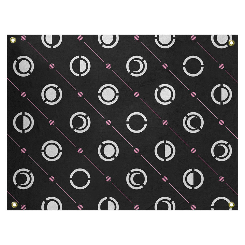 Tapisserie, H 26 po x l 36 po, Noir / blanc / rose
