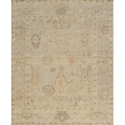 Oushak Hand-Knotted Blue Wool Area Rug