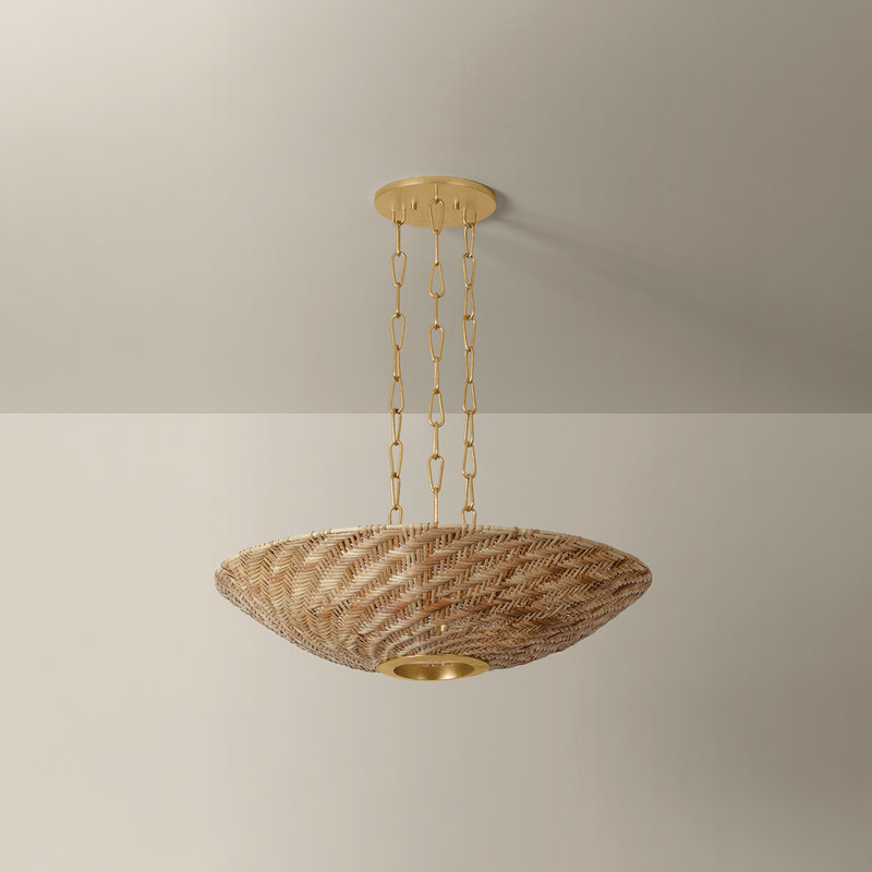Troy Lighting Ollie 28 inch wide 3 Light Pendant in Vintage Gold Leaf