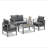 Set Of 2  28" All-Weather Metal Patio Armchairs-2062878067-2062878076