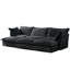 Lit gris à 3 places en velours côtelé avec repose-pieds, coussins confortables en mousse haute densité, coutures sophistiquées naturelles, combinaisons flexibles, housses amovibles de qualité, doux respirant