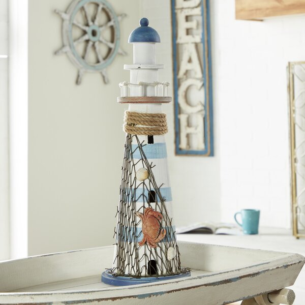 Breakwater Bay Cano Wood Lighthouse Statue & Reviews | Wayfair