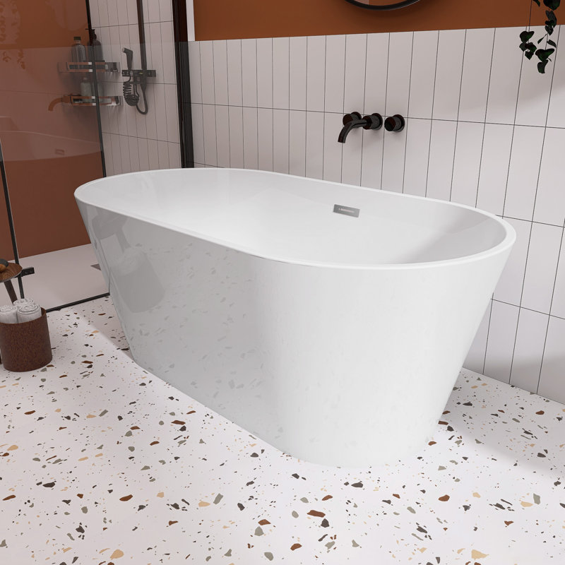Baignoire de trempage autoportante en acrylique 55 po. X 27,5 po.