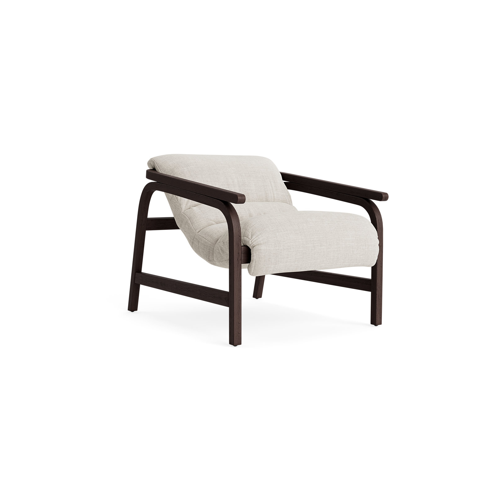 Cellire Chair, Dark Brown Wood/Java, Parchment Polyester
