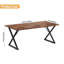 Bureau de direction 71 po avec structure en métal et finition en bois rétro, grand bureau d'ordinateur avec une capacité de 360 lb pour le bureau personnel - Table d'écriture ergonomique avec pieds réglables