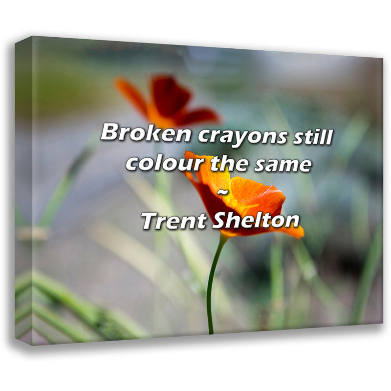 Citation de Trent Shelton: Les crayons cassés ont toujours la même couleur, H 20 po x l 24 po