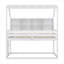 Lit superposé simple simple au-dessus de simple avec toit semi-fermé, barrières de sécurité, tablettes de chevet et échelle-106845150