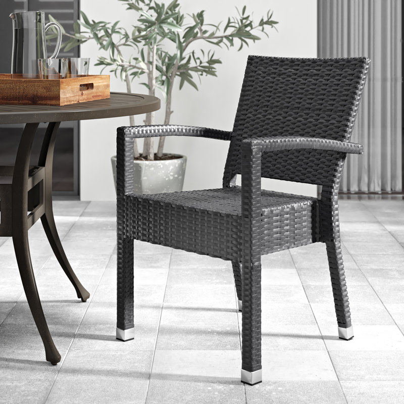 Chaise de patio empilable Key Vista, Noir