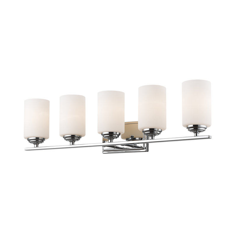 Éclairage de salle de bain à intensité variable 5 lumières Beegle, Chrome