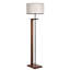 Élégante lampe sur pied Luro, avec structure en sapin, finition noyer et crème, hauteur 64,2 po | Diamètre du capuchon 17,3 po, base 14,2 po x 10,2 po | Douille E27 (60 W maximum) | Interrupteur marche / arrêt sur le câble | Éclairage élégant pour un décor moderne