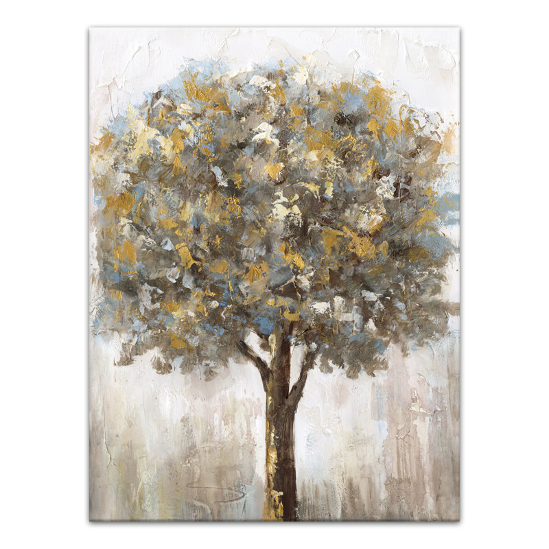 Neutre arbre peint - peinture sur toile tendue