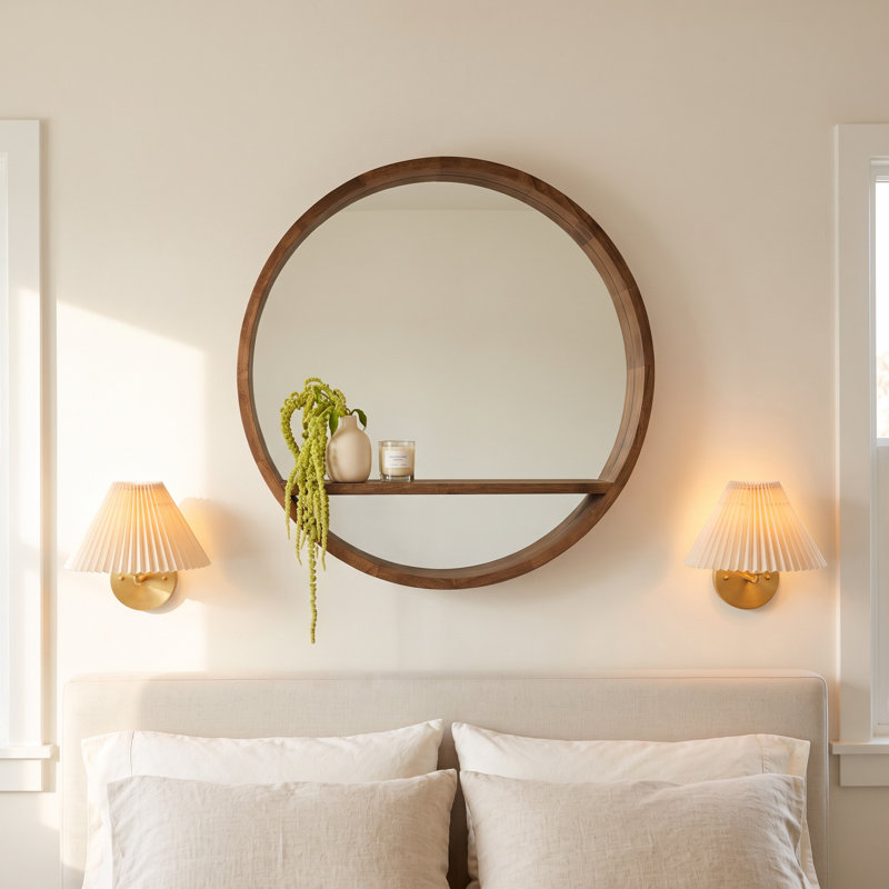 Shane Flat Wall Mirror with Shelves