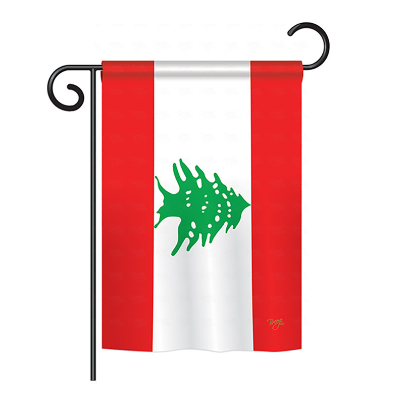 Drapeau pour maison 2 côtés en polyester liban, H 40 po x l 28 po