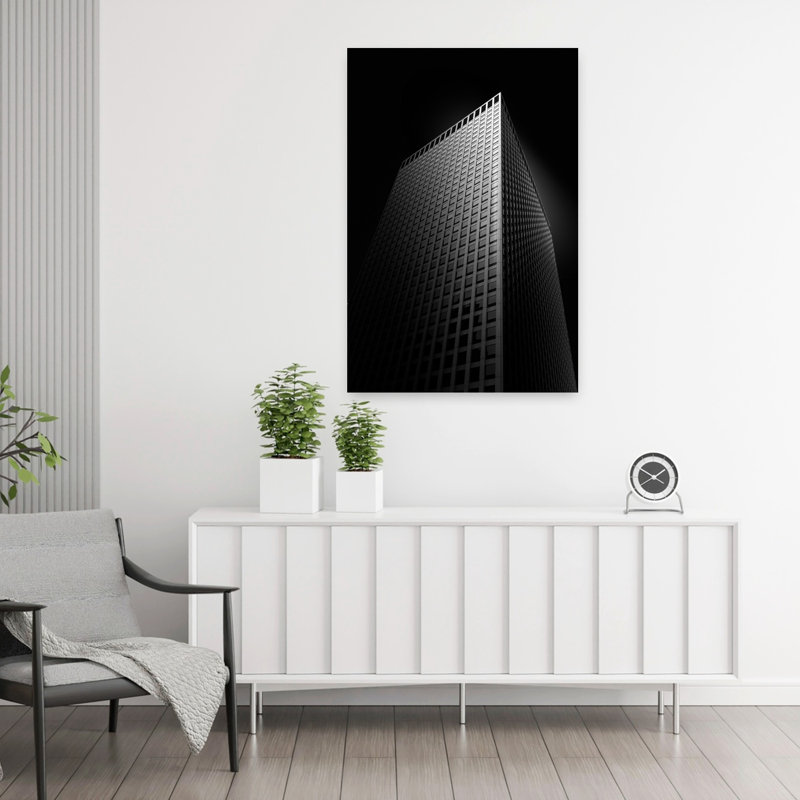 Lignes, architecture contemporaine abstraite, art mural, H 36 po x l 24 po