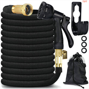 Garden Hose, Premium Hose for Watering Plants and Lawns - Flexible & Durable with 3/4 Crush Resistant Solid Brass Fittings