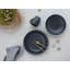 Creatable 20538, Lava Stone Black Collection, 16 Piece Dinnerware Set