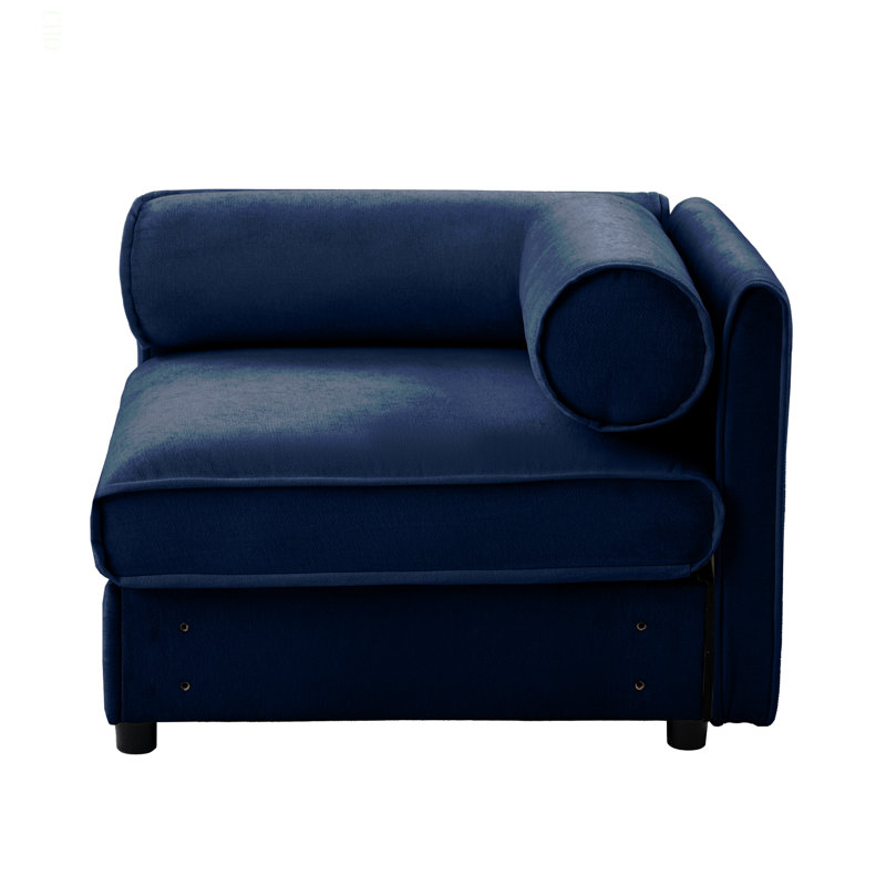 Canapé 24Corner - Bleu, Chenille bleu