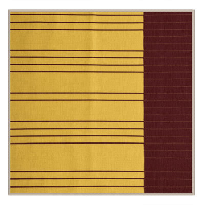 Tapis brun à rayures horizontales lavable à la machine