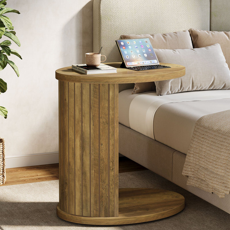 C-Shaped End Table, Side Table For Couch