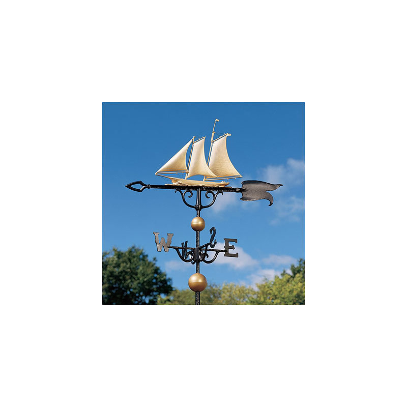 46" Yacht Weathervane, Gold Bronze