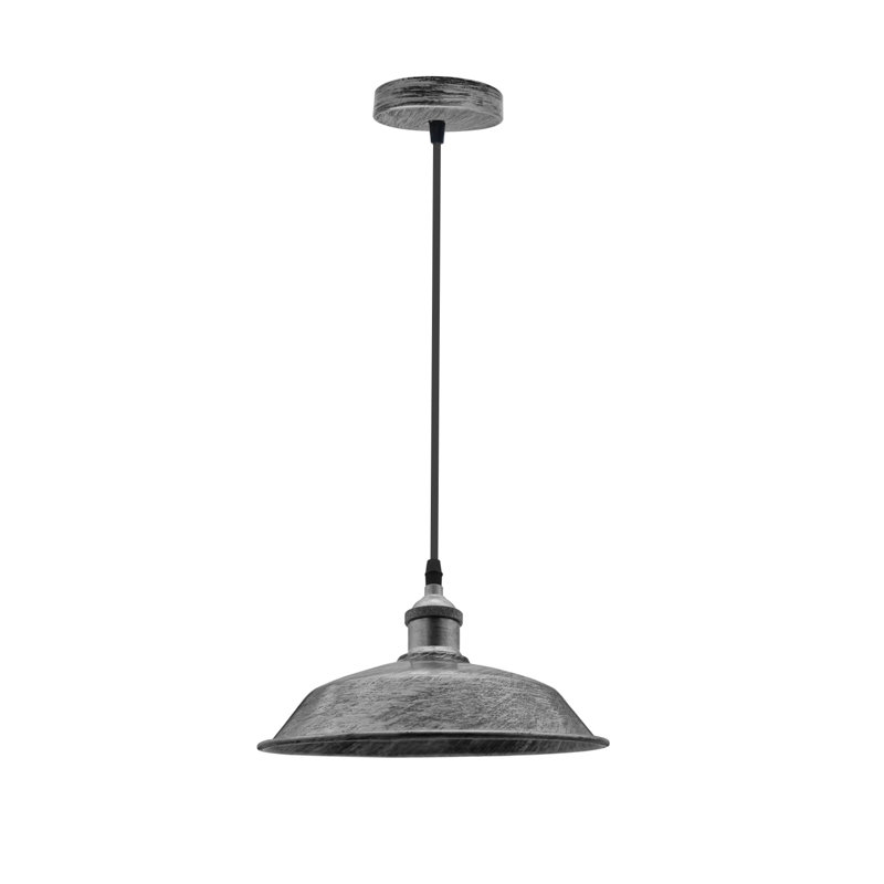 1 - Light Single Pendant, Brushed Silver