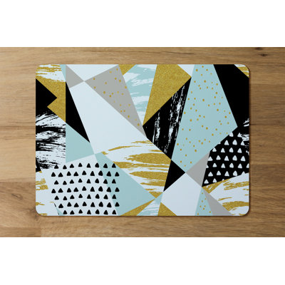 Everly Polyester, Wood Patchwork Rectangle Placemat