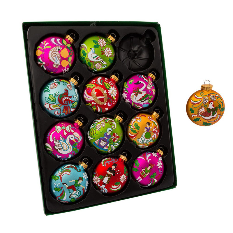 11'' Glass Animals Ball Ornament