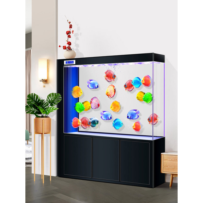 Très grand réservoir d'aquariums rectangulaires en verre transparent, Noir
