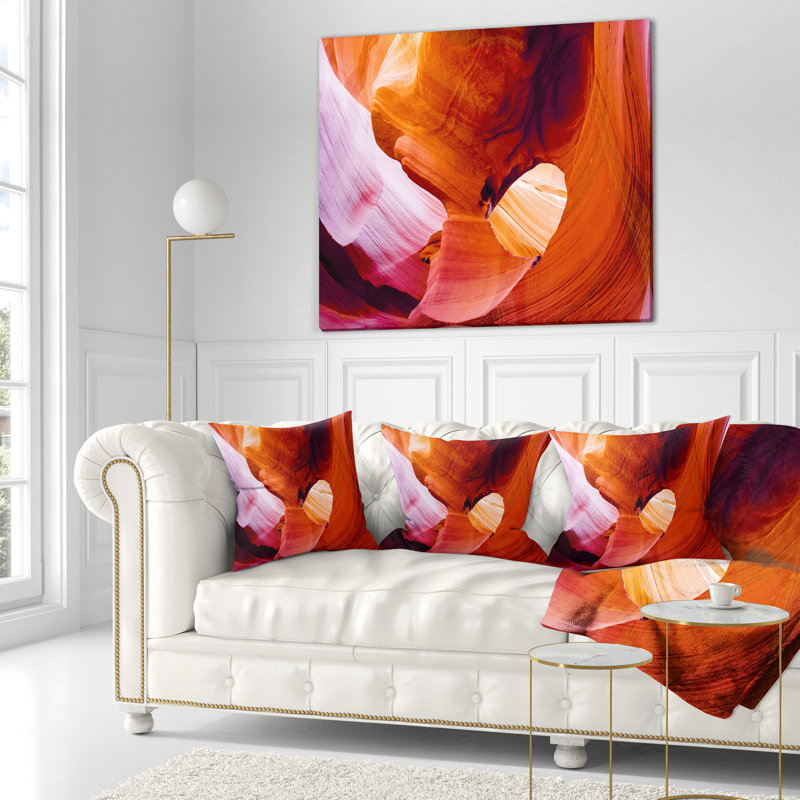 Coussin Antelope Canyon USA, 16 po x 16 po, Coussin décoratif